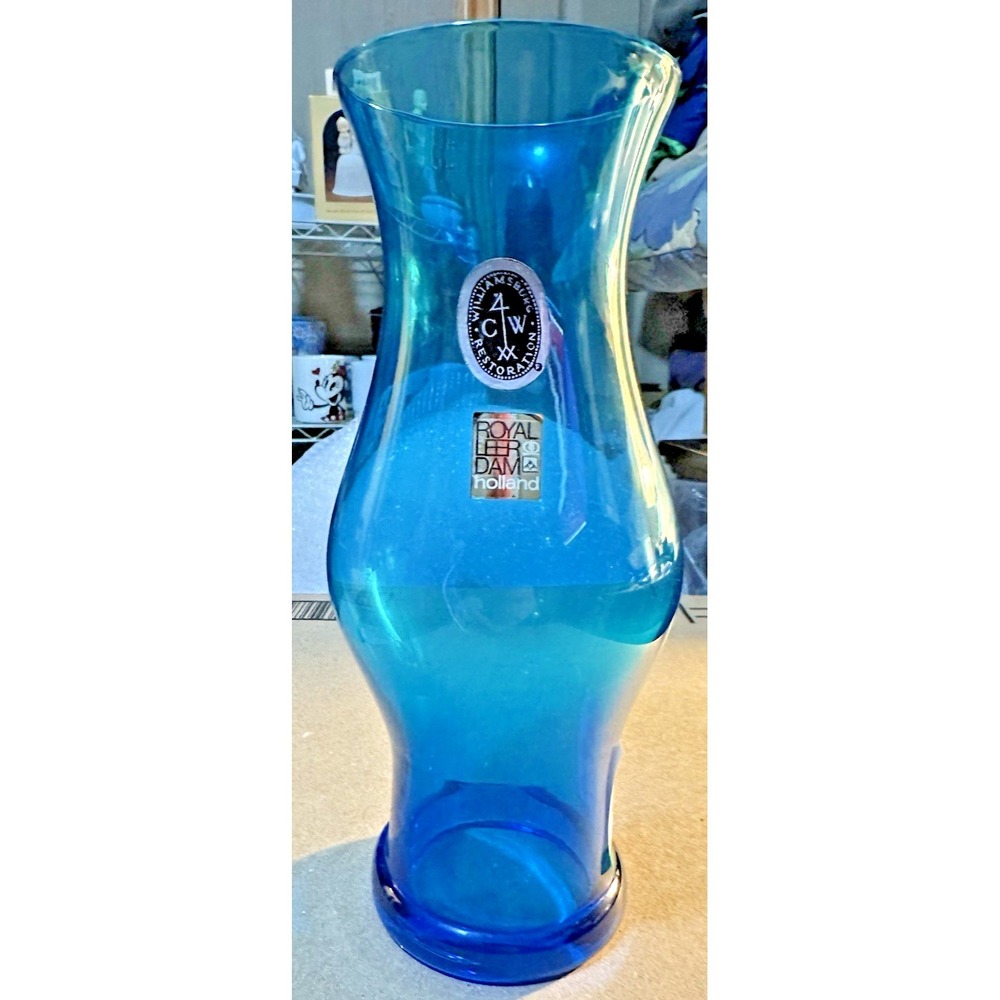 Royal Leerdam Williamsburg Blue Glass‎ Lamp/Lantern Globe